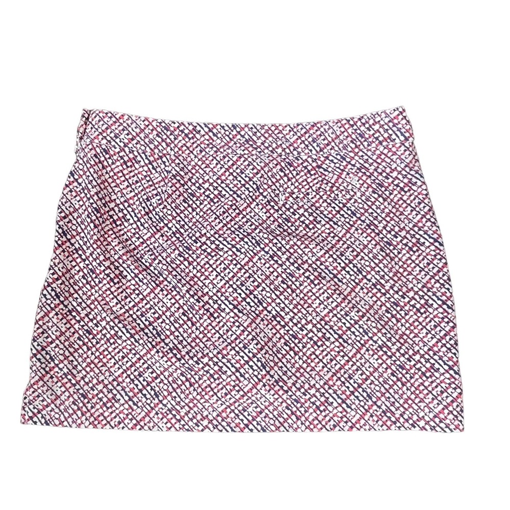 IZOD‎ Golf Women's Skirt Size 16 Geometric Print Built-in Shorts White